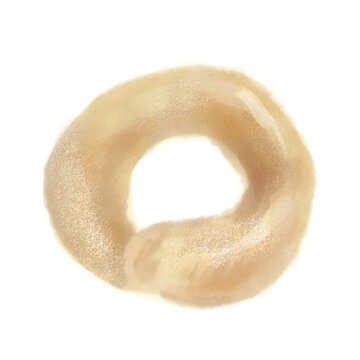 Plain donut illustration in a watercolor style.