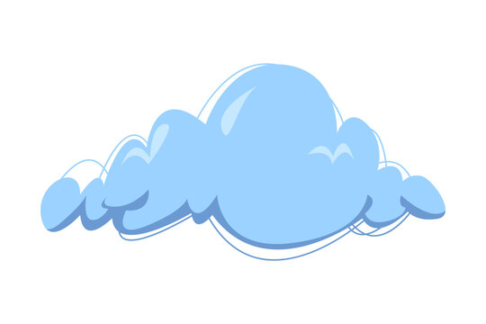 Minimalist single cloud in flat cartoon style. Vector illustration 
