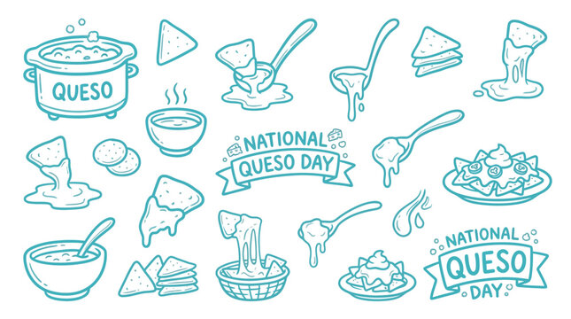 National Queso Day Celebration with Delicious Cheese Dip and Tortilla Chips.