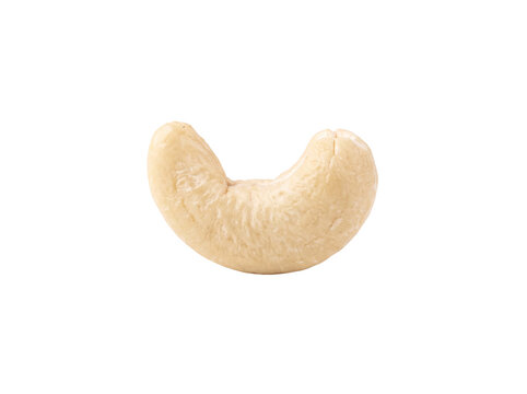 A single cashew nut detailed texture and form isolated on transparent background anacardium occidentale