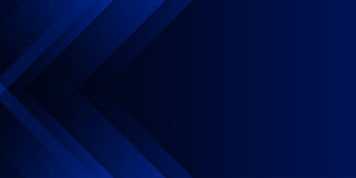 Abstract dark blue background with geometric chevron patterns and modern overlapping arrow shapes for corporate technology and digital design