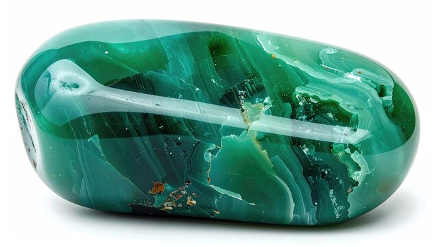 Polished Green Sea Green Stone with Natural Veins