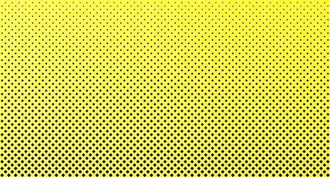 Yellow halftone gradient background with dot pattern texture for comic pop art banner and abstract vector backdrop