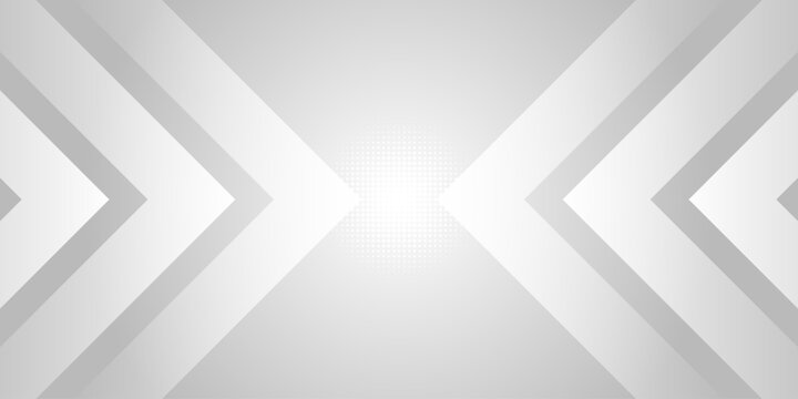 Symmetrical grey and white chevron stripe pattern background with central bright light