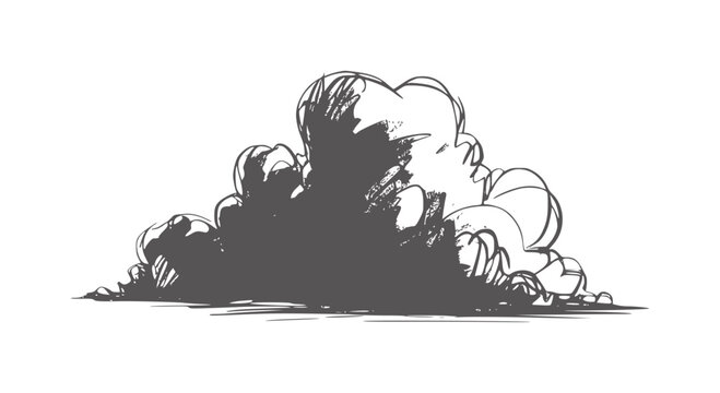 Black and white of a fluffy cumulus cloud monochrome