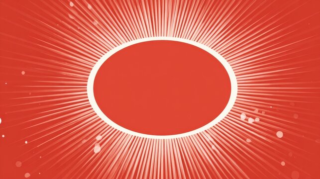 Empty red badge with sunburst effect. Blank circular label for promotional marketing text.