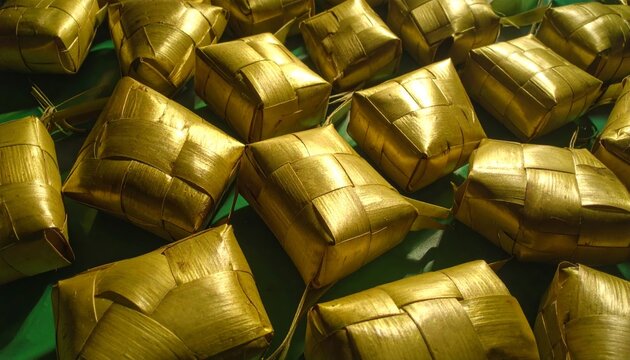 Traditional food wrapped in banana leaves.