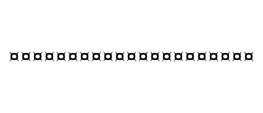Modern geometric horizontal black and white star border frame.