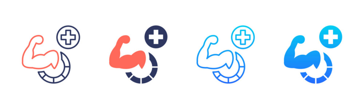Muscle Rehabilitation Icon Pack In Multiple Styles