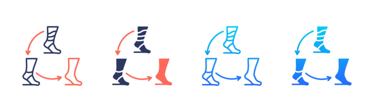 Rehabilitation Progress Icon Pack In Multiple Styles