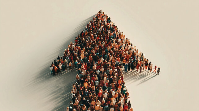 Diverse Women Forming Upward Arrow Shape Representing Empowerment Leadership Progress Gender Equality Strength and Collective Growth Concept