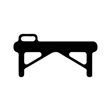 Massage table silhouette vector icon. Spa bed, salon and physical therapy equipment glyph symbol isolated on white background.