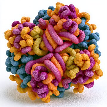 Heat shock protein molecular chaperone assisting protein folding, biomedical science concept,