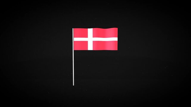 denmark flags on black background