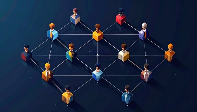 People connected in a social network.