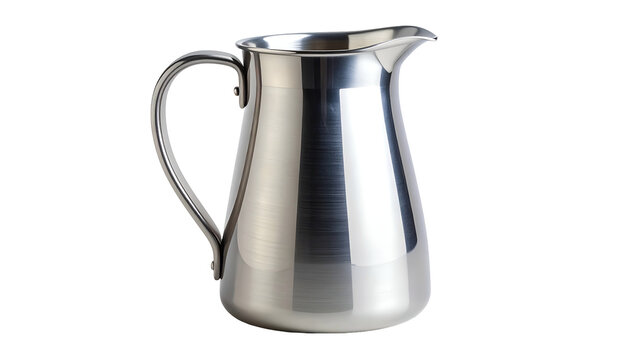 Silver Metal Pitcher Isolated White Background