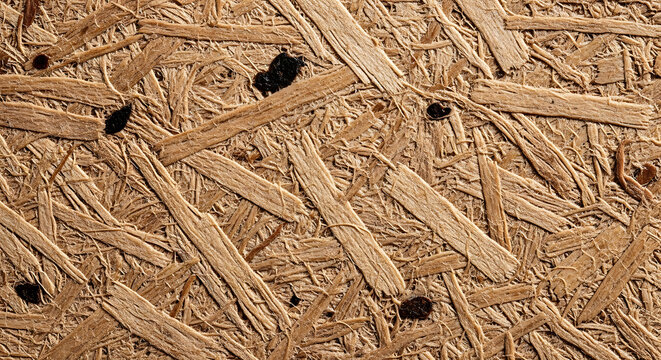 Natural OSB texture wood background and chipboard panel surface for construction material projects