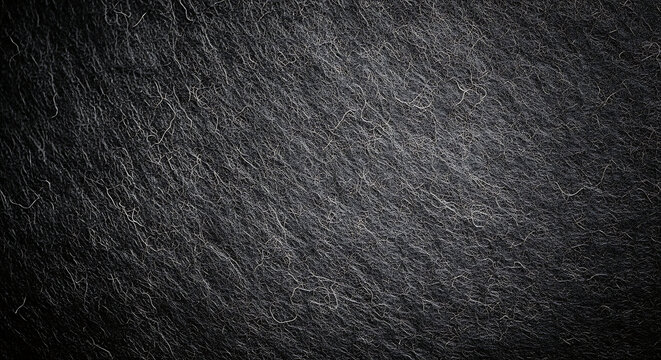 Felt texture black fabric background with soft macro fiber details and dark style