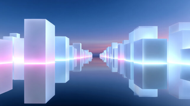Glowing abstract geometric background