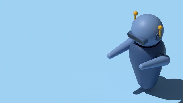 3D isometric robot animation. Futuristic robot. Artificial intelligence robot. Isometric modern robot. Isometric technology. 4K video animated in isometric style
