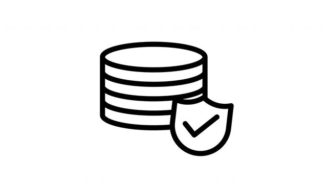 database security minimalist stroke animation
