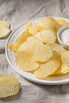 Homemade Kettle Cooked Crinkle Potato Chips