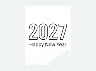 2027 happy new year card design minimalist calendar graphic © MDAZHAR