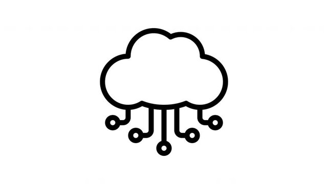 cloud computing minimalist stroke animation
