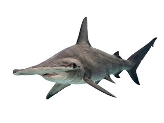 Fototapeta premium Realistic Shark Illustration with Detailed Features and Dynamic Pose.