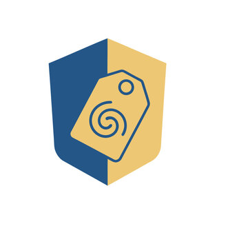 Shield with price tag icon