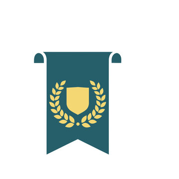 Shield with Laurel Wreath on Banner