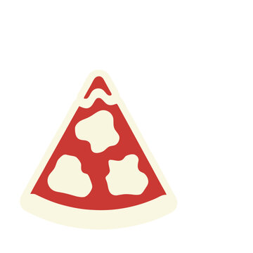 Slice of pizza with red sauce and cheese