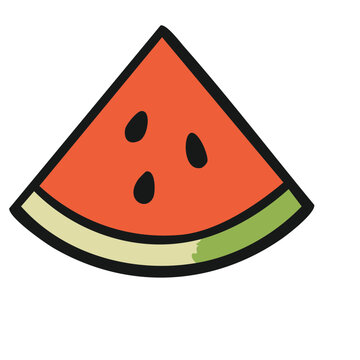 Slice of watermelon with seeds
