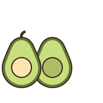 Two Halved Avocados