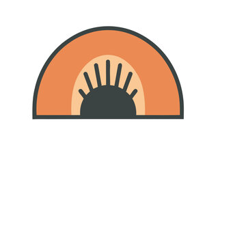 Abstract Sun and Rainbow Shape