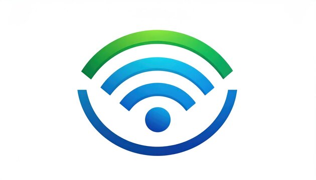 Colorful gradient Wi-Fi signal icon for connectivity.