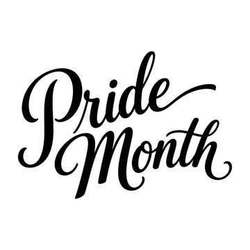 Pride Month typographic graphic. LGBTQ+ celebration design element