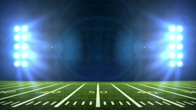 American football night stadium Sport advertisement 4K video	