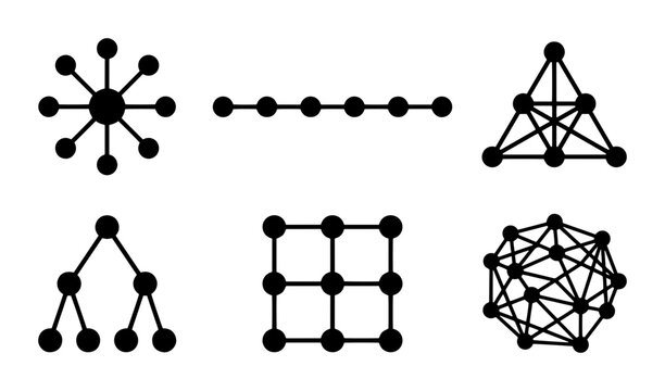 70 Network Connections Vector Set: Abstract Data Structures, Graph Theory Concepts, Digital Connectivity Icons, Scientific Models, Geometric Systems 100