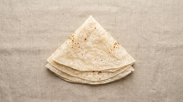 Rumali roti thin and translucent folded into neat quarters | Indian Food Stock Photo for Commercial Use