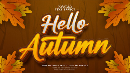 Autumn 3d editable text effect, autumn 3d vector © DzakiraStudio