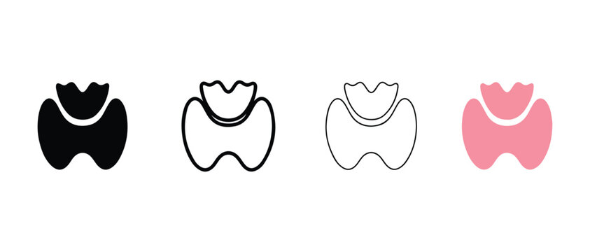Dental hygiene orthodontic retainer icons set for teeth alignment and dental health care  various styles and colors