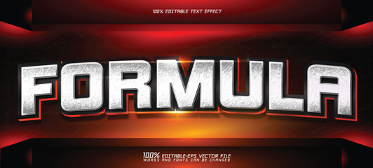 Obraz premium Formula Racing Editable Metallic 3D Text Effect Template