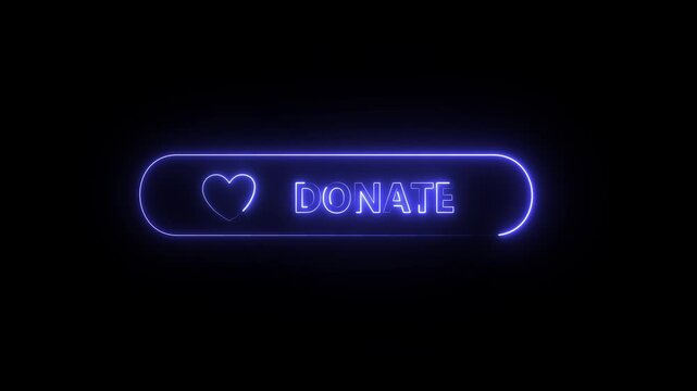 A neon-style donate button graphic featuring a glowing digital design.