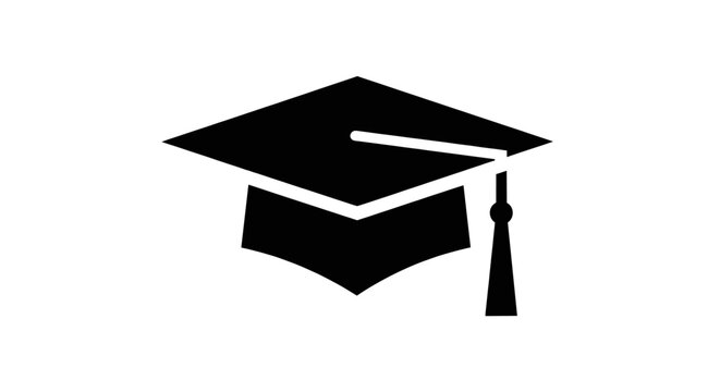 Graduation cap mortarboard silhouette representing academic achievement.