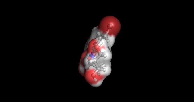 Brivudine, antiviral nucleoside analog for herpes zoster and varicella zoster infections, 3D molecule spinning, 4K