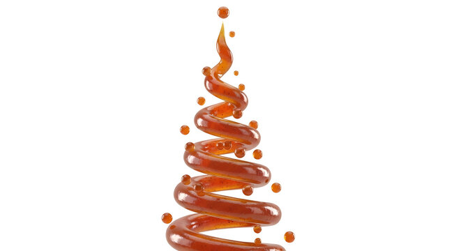 sauce swirl on black backdrop