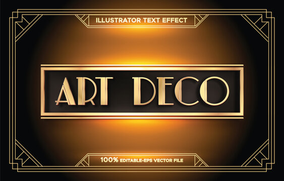 luxury vintage frame art deco style font editable text