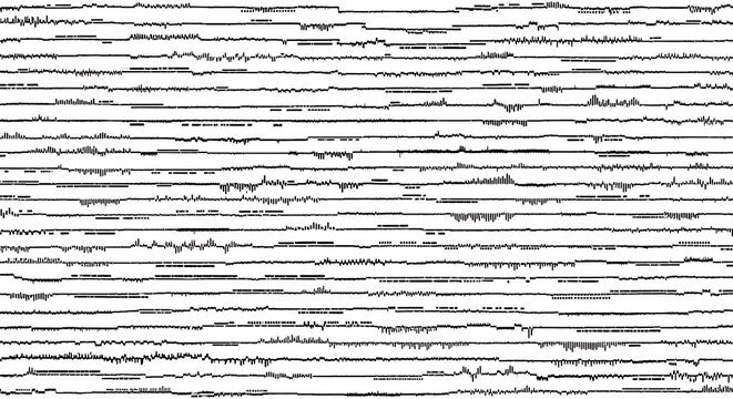 Abstract black and white horizontal lines creating a textured background with a rough and gritty feel