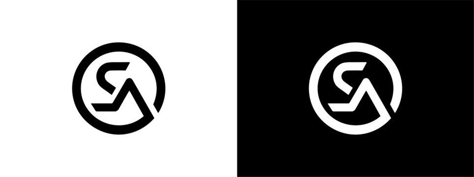 Professional SA Lettermark Logo Design with Minimal Style